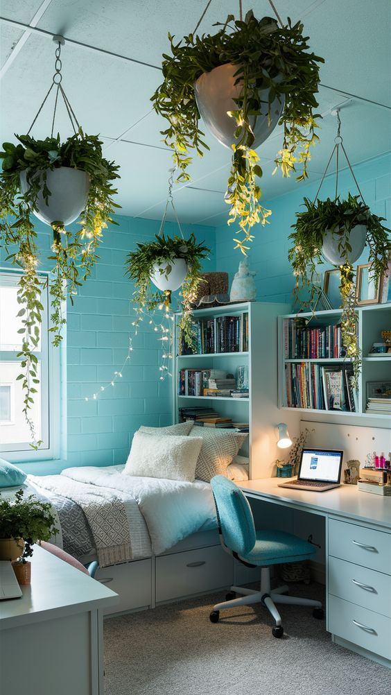 Blue Dorm Room